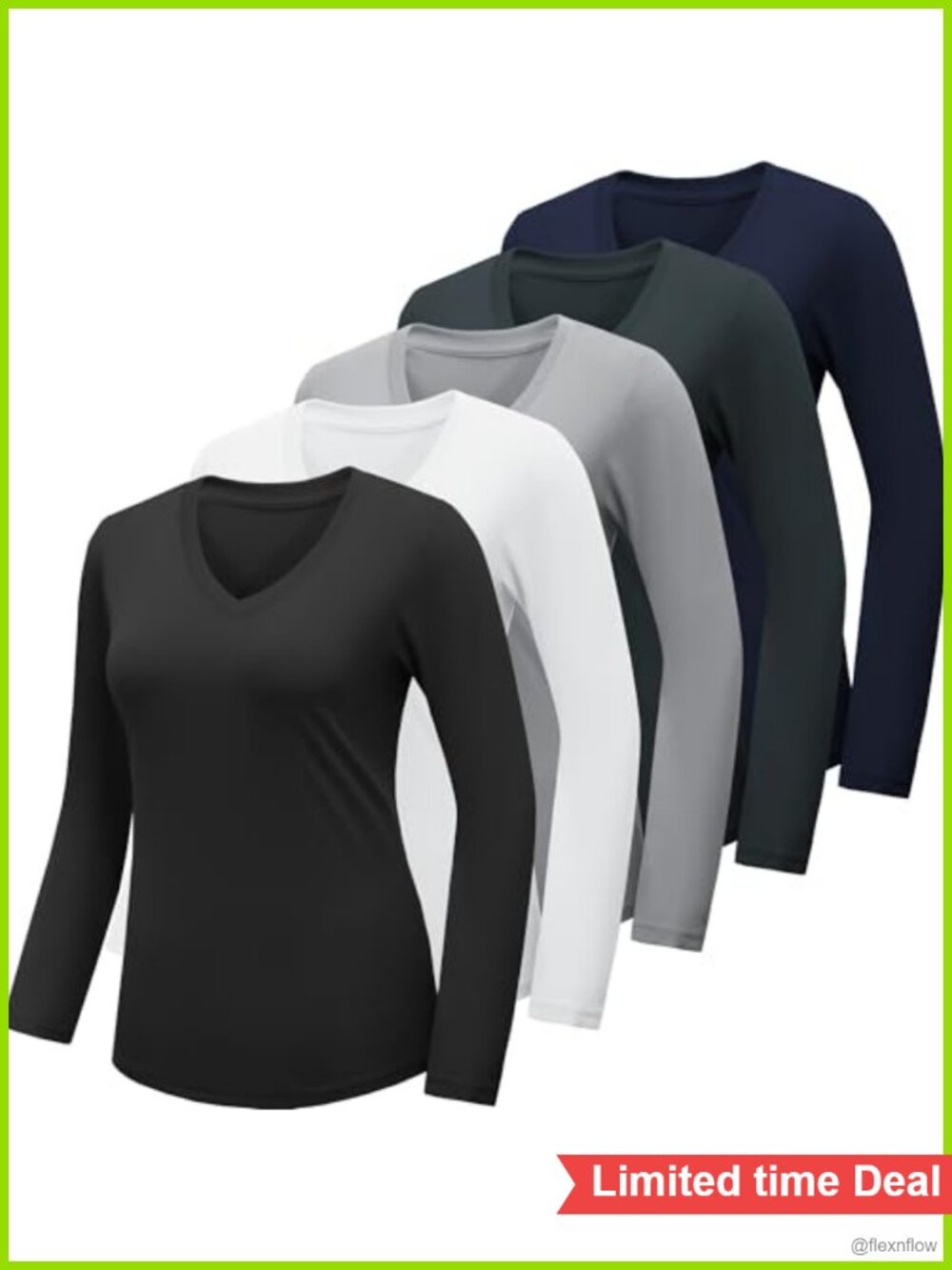 Women's Long Sleeve V-Neck Quick Dry Athletic Workout Top